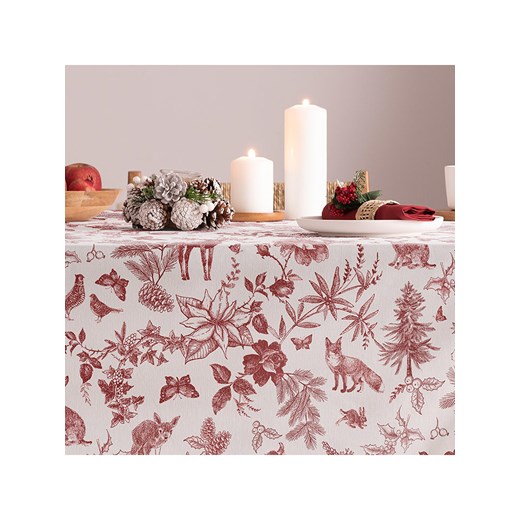 Mint Rugs Obrus &quot;Christmas Rudolph&quot; w kolorze biało-czerwonym ze sklepu Limango Polska w kategorii Obrusy i bieżniki - zdjęcie 186790765