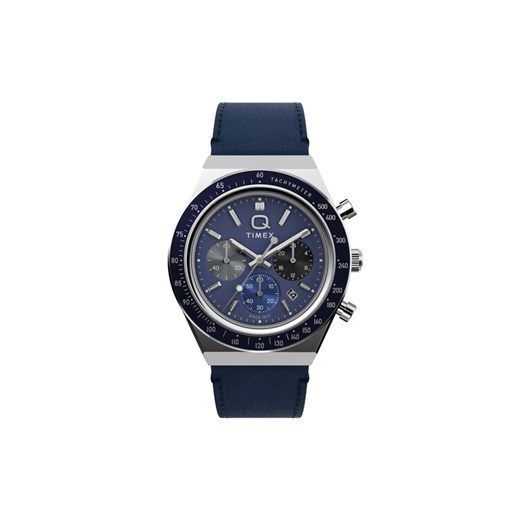 Timex Zegarek Q Diver Inspired Chronograph TW2Y36100 Granatowy ze sklepu MODIVO w kategorii Zegarki - zdjęcie 186791678
