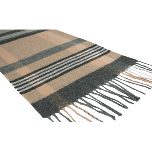 Szalik Męski V. Fraas - Cashmink - Szarości i Beże, Krata SZAAKR1287 V. Fraas JegoSzafa.pl