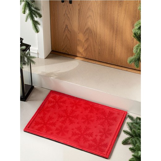 Sinsay - Wycieraczka ze strukturalnym wzorem śnieżynek - czerwony Sinsay One Size Sinsay