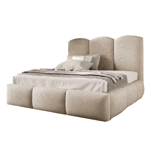 Beżowe łóżko tapicerowane chmurka 5 rozmiarów C1-H95 ze sklepu Edinos.pl w kategorii Łóżka i materace - zdjęcie 186794335