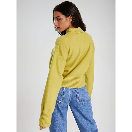 Monki Sweter w kolorze limonkowym Monki XS okazja Limango Polska