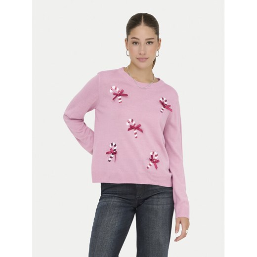 ONLY Sweter Xmas Shine 15355004 Różowy Regular Fit - id: 0000305441317 - marki ONLY - 186795388 ONLY Sweter Xmas Shine 15355004 Różowy Regular Fit ze sklepu MODIVO w kategorii Swetry damskie - zdjęcie 186795388