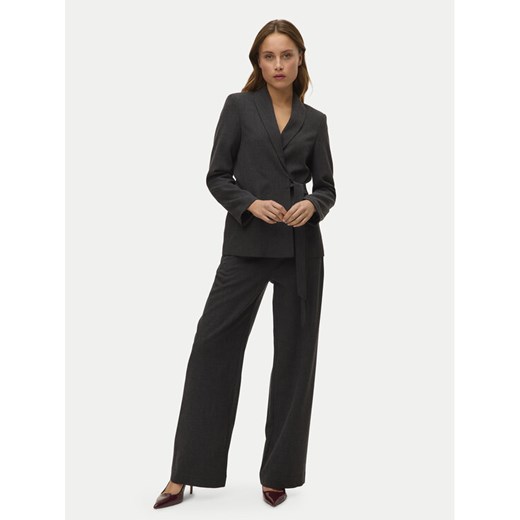 Vero Moda Spodnie materiałowe Bestie 10333960 Szary Wide Leg ze sklepu MODIVO w kategorii Spodnie damskie - zdjęcie 186795448