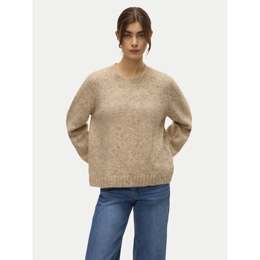 Vero Moda Sweter Ingrid 10331365 Beżowy Regular Fit ze sklepu MODIVO w kategorii Swetry damskie - zdjęcie 186795468
