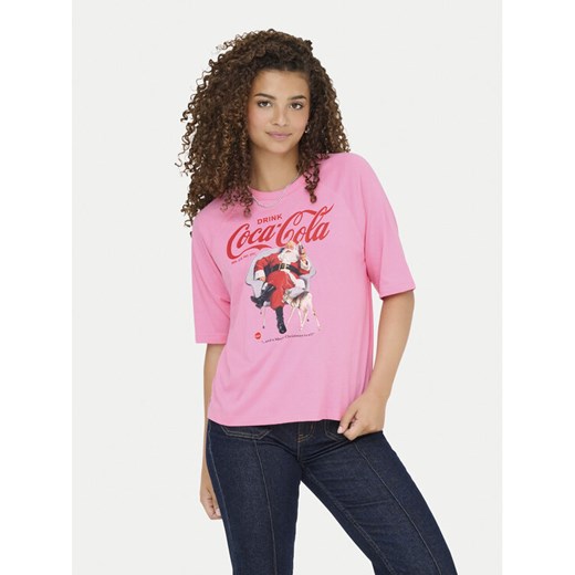 ONLY T-Shirt Coca Cola 15355794 Różowy Regular Fit ze sklepu MODIVO w kategorii Bluzki damskie - zdjęcie 186795497
