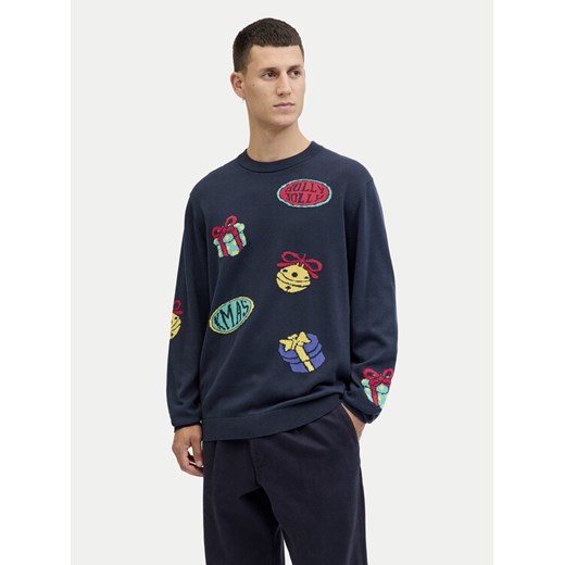 Jack & Jones Sweter Holiday 12287994 Granatowy Relaxed Fit ze sklepu MODIVO w kategorii Swetry męskie - zdjęcie 186795535