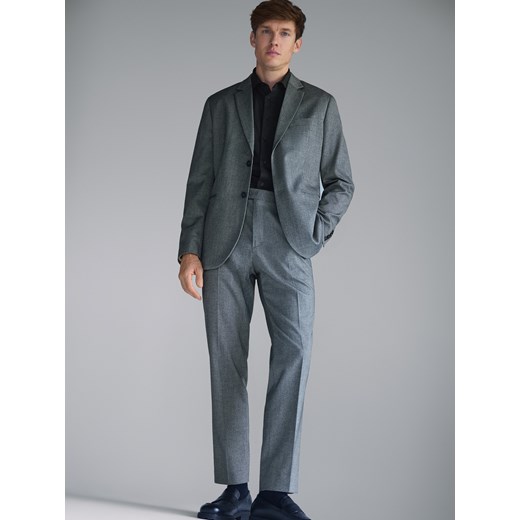 Reserved - Marynarka slim fit z wiskozą - czarny ze sklepu Reserved w kategorii Marynarki męskie - zdjęcie 186796945