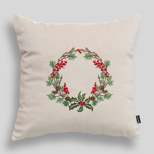 Poszewka na poduszkę Winter Wreath 43x43 cm ze sklepu dekoria.pl w kategorii Dekoracje bożonarodzeniowe - zdjęcie 186797009