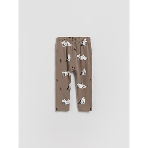 Reserved - Bawełniane legginsy Muminki - ciemnobrązowy ze sklepu Reserved w kategorii Spodnie chłopięce - zdjęcie 186797406