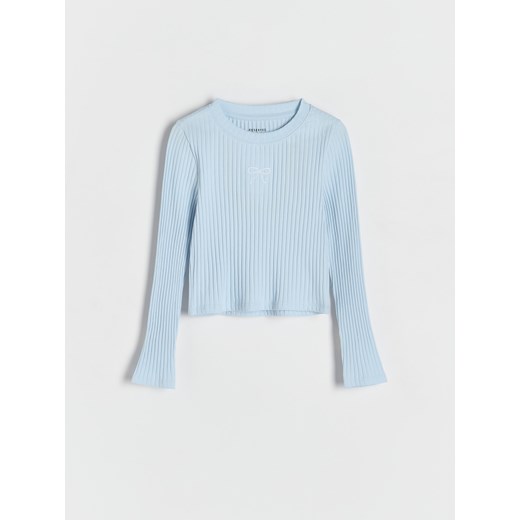 Reserved - Prążkowana koszulka - jasnoniebieski Reserved 164 (13 lat) wyprzedaż Reserved