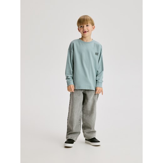 Reserved - Longsleeve z nadrukiem - miętowy ze sklepu Reserved w kategorii T-shirty chłopięce - zdjęcie 186797808