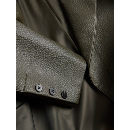 Reserved - Marynarka z imitacji skóry - jasny zielony Reserved XL Reserved