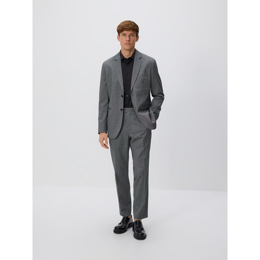 Reserved - Marynarka slim fit z wiskozą - czarny ze sklepu Reserved w kategorii Marynarki męskie - zdjęcie 186798189