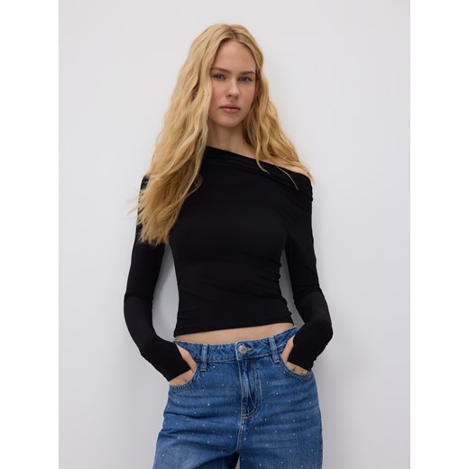 Reserved - Bluzka na jedno ramię - czarny ze sklepu Reserved w kategorii Bluzki damskie - zdjęcie 186798206