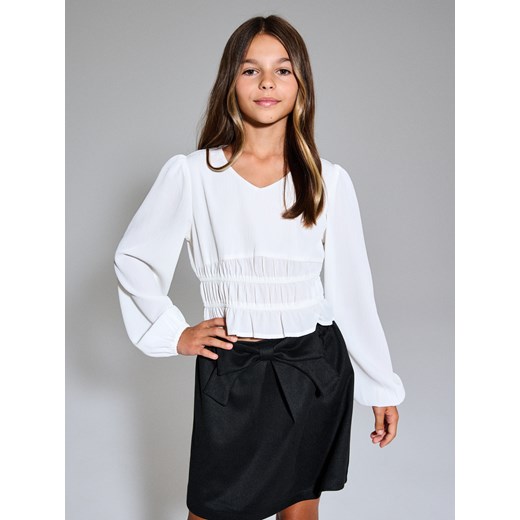 Sinsay - Elegancka koszula z dekoltem V - biały Sinsay 164 (13-14 l) Sinsay
