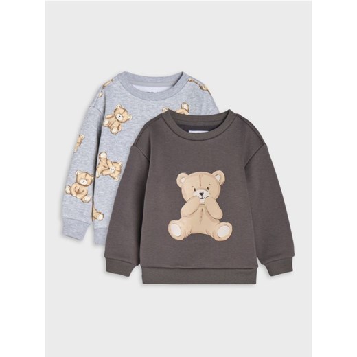 Sinsay - Ocieplane bluzy z nadrukiem 2 pack - szary - id: 024FX-09M - marki Sinsay - 186799136 Sinsay - Ocieplane bluzy z nadrukiem 2 pack - szary ze sklepu Sinsay w kategorii Bluzy i swetry - zdjęcie 186799136