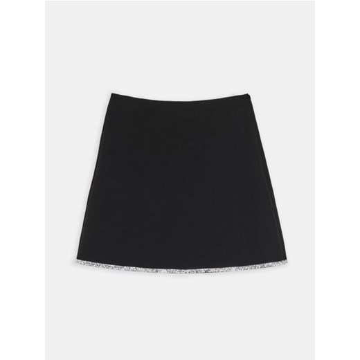 Sinsay - Spódnica mini z cekinową wstawką - czarny Sinsay XXL Sinsay