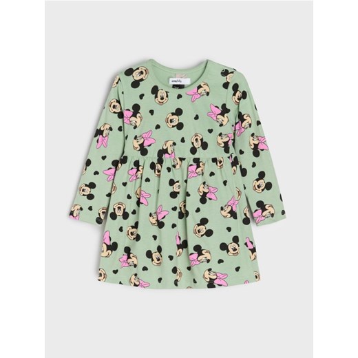 Sinsay - Sukienka dresowa ze wzorem Minnie Mouse - zielony ze sklepu Sinsay w kategorii Sukienki niemowlęce - zdjęcie 186799169