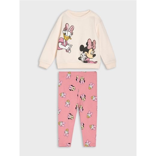 Sinsay - Komplet: bluza i legginsy Minnie Mouse - kremowy ze sklepu Sinsay w kategorii Komplety dziewczęce - zdjęcie 186799199