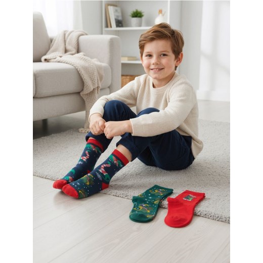 Sinsay - Skarpetki w dinozaury 3 pack - wielobarwny ze sklepu Sinsay w kategorii Skarpetki dziecięce - zdjęcie 186799266