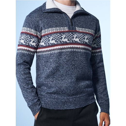 Sinsay - Ocieplany sweter z wysokim kołnierzem - niebieski - id: 811FZ-55M - marki Sinsay - 186799279 Sinsay - Ocieplany sweter z wysokim kołnierzem - niebieski ze sklepu Sinsay w kategorii Swetry męskie - zdjęcie 186799279