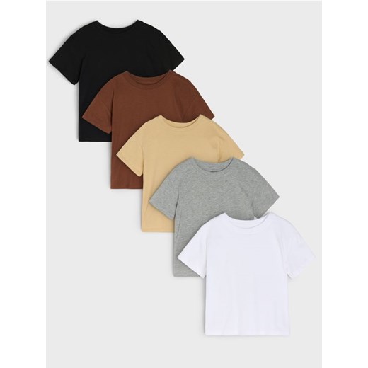 Sinsay - Bawełniana koszulka 5 pack - biały ze sklepu Sinsay w kategorii T-shirty chłopięce - zdjęcie 186799286
