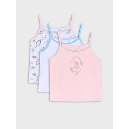 Sinsay - Podkoszulki 3 pack - biały - id: 912FZ-00X - marki Sinsay - 186799296 Sinsay - Podkoszulki 3 pack - biały ze sklepu Sinsay w kategorii Bluzki dziewczęce - zdjęcie 186799296