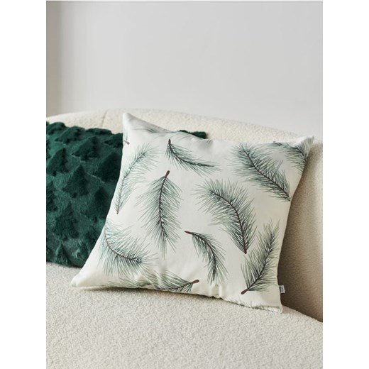 Sinsay - Zimowa poszewka na poduszkę z motywem gałązek - kremowy ze sklepu Sinsay w kategorii Poszewki na poduszki - zdjęcie 186799315