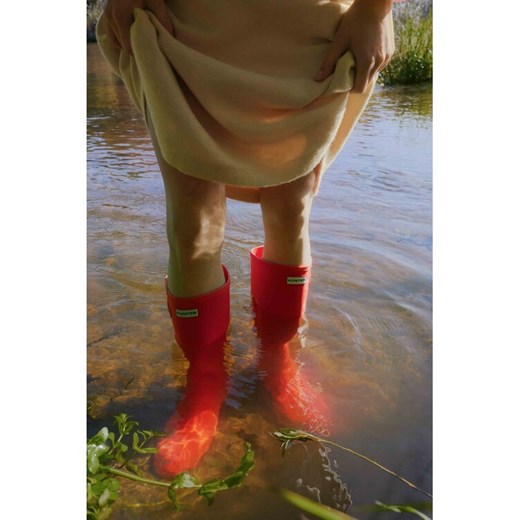 Kalosze Hunter HFW-006 Czerwony ze sklepu eobuwie.pl w kategorii Kalosze damskie - zdjęcie 186799365