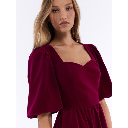 Mohito - Welurowa sukienka mini - fioletowy Mohito 38 Mohito