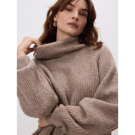 Reserved - Sweter z wełną - brązowy ze sklepu Reserved w kategorii Swetry damskie - zdjęcie 186803238