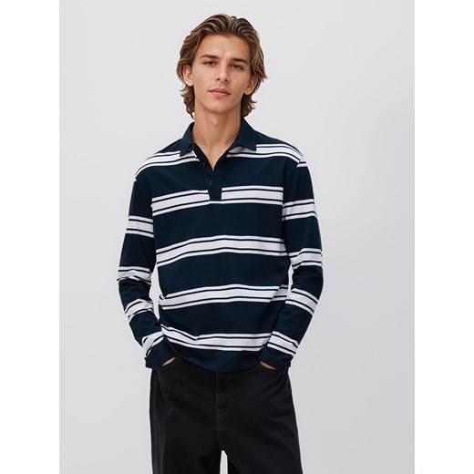 Reserved - Koszulka polo comfort w paski - granatowy ze sklepu Reserved w kategorii T-shirty męskie - zdjęcie 186803249