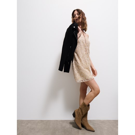 Mohito - Cekinowa sukienka mini - złoty ze sklepu Mohito w kategorii Sukienki - zdjęcie 186804139