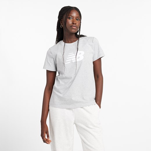 Koszulka damska New Balance WT43582AG – szara ze sklepu New Balance Poland w kategorii Bluzki damskie - zdjęcie 186804195