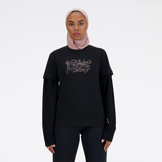 Koszulka damska New Balance WT41912BK – czarna ze sklepu New Balance Poland w kategorii Bluzki damskie - zdjęcie 186804197