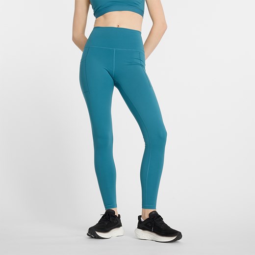Legginsy damskie New Balance WP41275TEI – niebieskie ze sklepu New Balance Poland w kategorii Spodnie damskie - zdjęcie 186804296