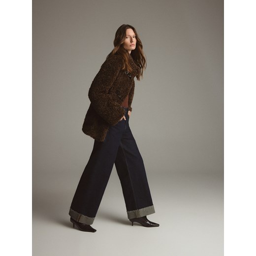 Reserved - Kurtka ze sztucznego baranka - brązowy Reserved M Reserved