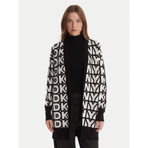 DKNY Kardigan P5MXAX88 Écru Relaxed Fit ze sklepu MODIVO w kategorii Swetry damskie - zdjęcie 186806286