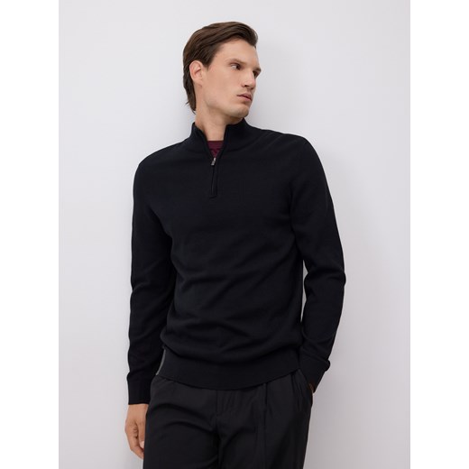 Reserved - Sweter z zapinanym golfem - czarny ze sklepu Reserved w kategorii Swetry męskie - zdjęcie 186807325
