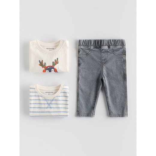 Reserved - Spodnie z bawełną - ciemnoszary Reserved 68 (3-6 m.) Reserved
