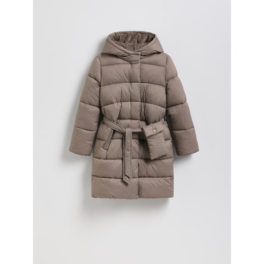 Reserved - Pikowany płaszcz z saszetką - beżowy - id: 247EX-80X - marki Reserved - 186807355 Reserved - Pikowany płaszcz z saszetką - beżowy ze sklepu Reserved w kategorii Płaszcze dziewczęce - zdjęcie 186807355
