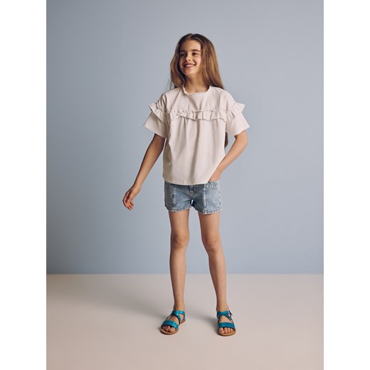 Reserved - Jeansowe szorty - niebieski ze sklepu Reserved w kategorii Spodenki dziewczęce - zdjęcie 186807359