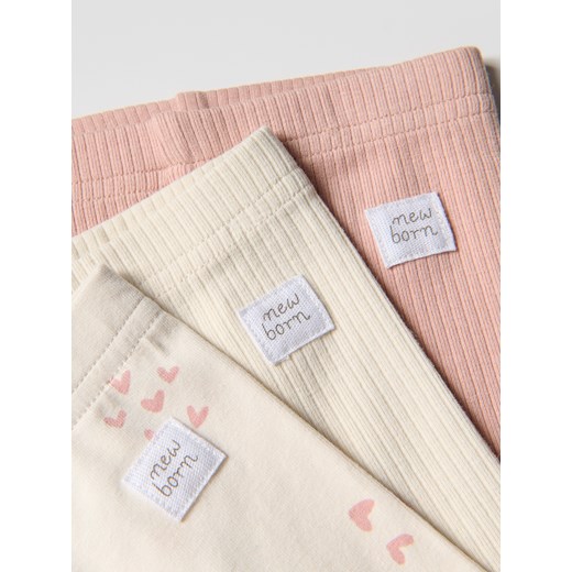 Reserved - Bawełniane legginsy 3 pack - złamana biel ze sklepu Reserved w kategorii Spodnie i półśpiochy - zdjęcie 186807468