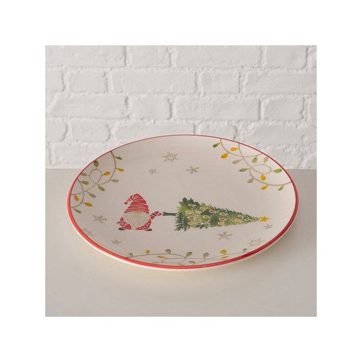 Boltze Talerz &quot;Noelo&quot; w kolorze biało-czerwonym do serwowania - Ø 25,7 cm ze sklepu Limango Polska w kategorii Naczynia - zdjęcie 186808667