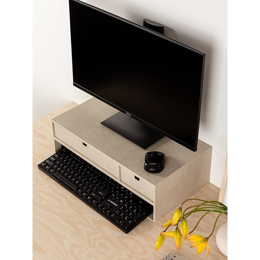 BigsoBox Stojak &quot;Ted&quot; w kolorze beżowym na monitor - 48,5 x 15 x 26 cm ze sklepu Limango Polska w kategorii Akcesoria biurowe - zdjęcie 186808975