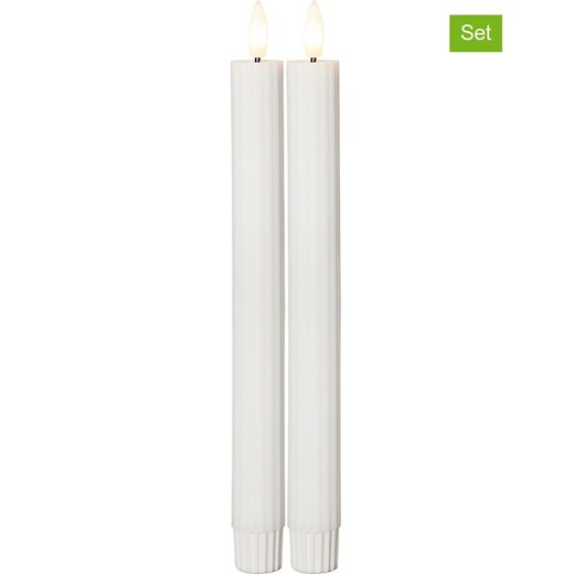 STAR Trading Świece LED (2 szt.) &quot;Flamme Stripe&quot; w kolorze białym - wys. 25 cm ze sklepu Limango Polska w kategorii Świece i dyfuzory - zdjęcie 186809106