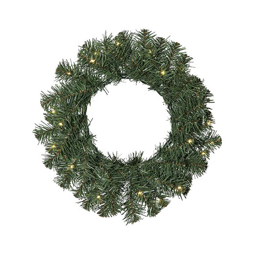 STAR Trading Dekoracyjny wieniec LED &quot;Dalbo&quot; w kolorze zielonym - Ø 40 cm ze sklepu Limango Polska w kategorii Dekoracje bożonarodzeniowe - zdjęcie 186809125