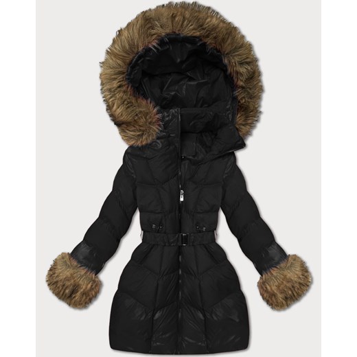 Pikowana przejściowa kurtka damska z futerkiem J Style czarna (5M3357-392) ze sklepu goodlookin.pl w kategorii Kurtki damskie - zdjęcie 186809175