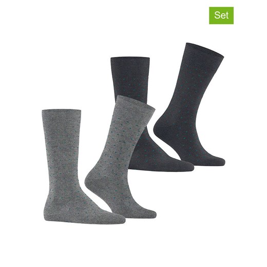 ESPRIT Skarpety (2 pary) &quot;Fine Dot&quot; w kolorze szaro-antracytowym ze sklepu Limango Polska w kategorii Skarpetki męskie - zdjęcie 186809565